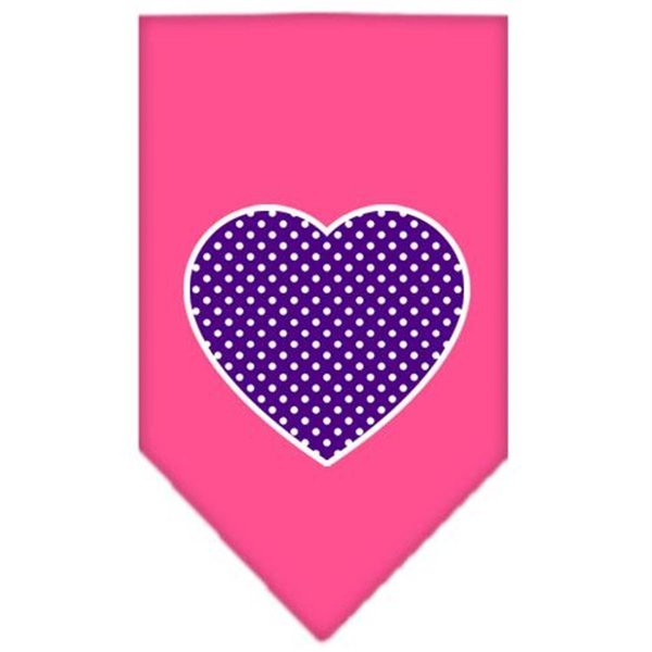Unconditional Love Purple Swiss Dot Heart Screen Print Bandana Bright Pink Large UN919911